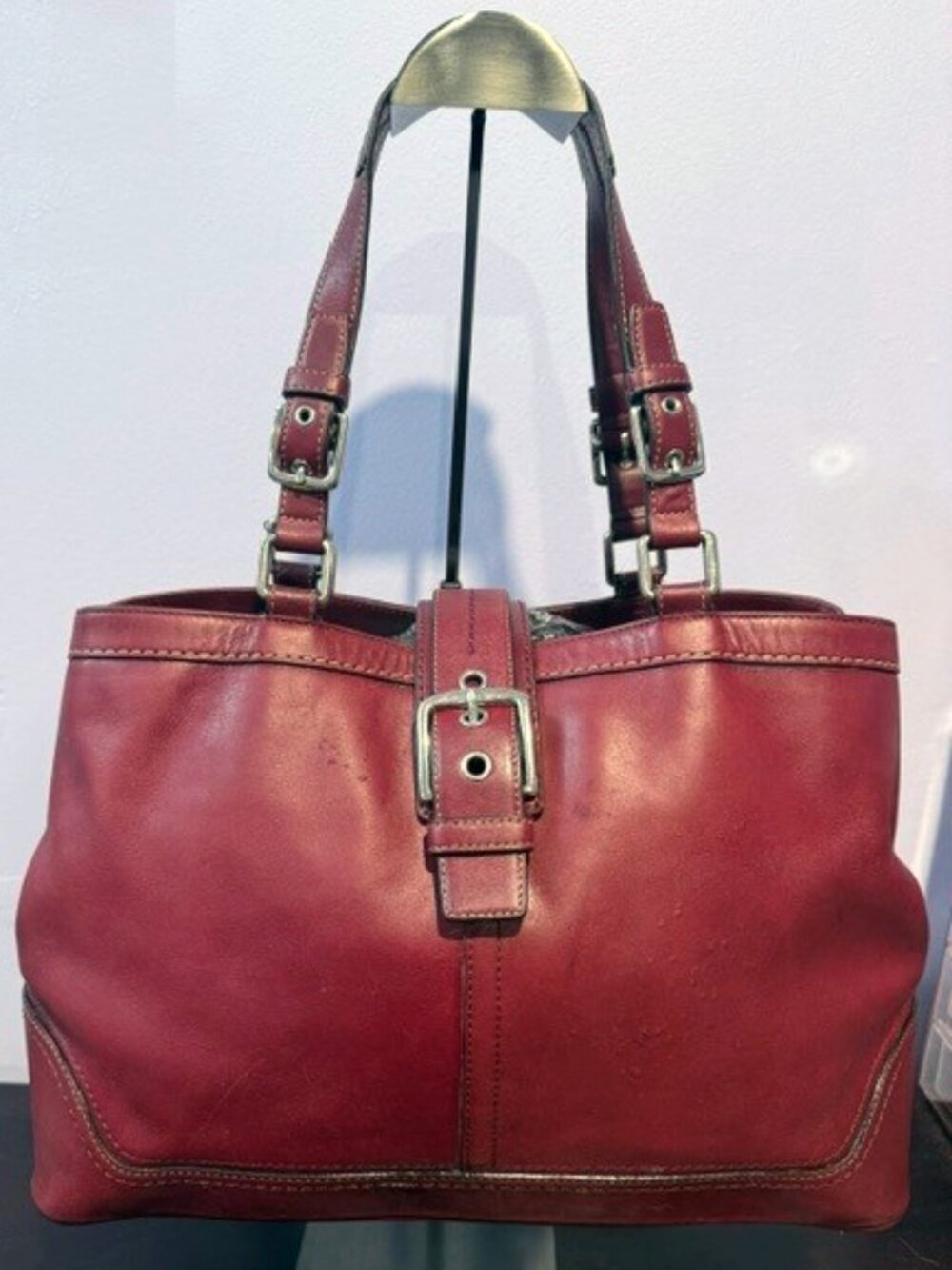 Gorgeous Coach Burgundy Y2K Soho Hampton Leather Satchel (Style: F12603)